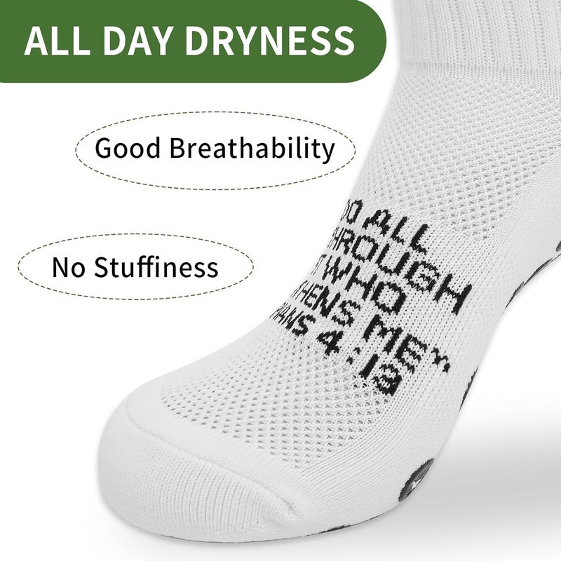 Meudid 3 Pair Youth Grip Soccer Socks with Cross - Anti-Slip Grips Kids Socks with Bible for US 5-10 - Image 5